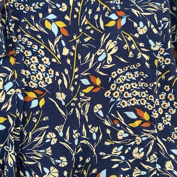 Maeve Anthropologie Floral Blouse Tie Neck Sz Small High Low Multicolor - Read - Picture 3 of 10